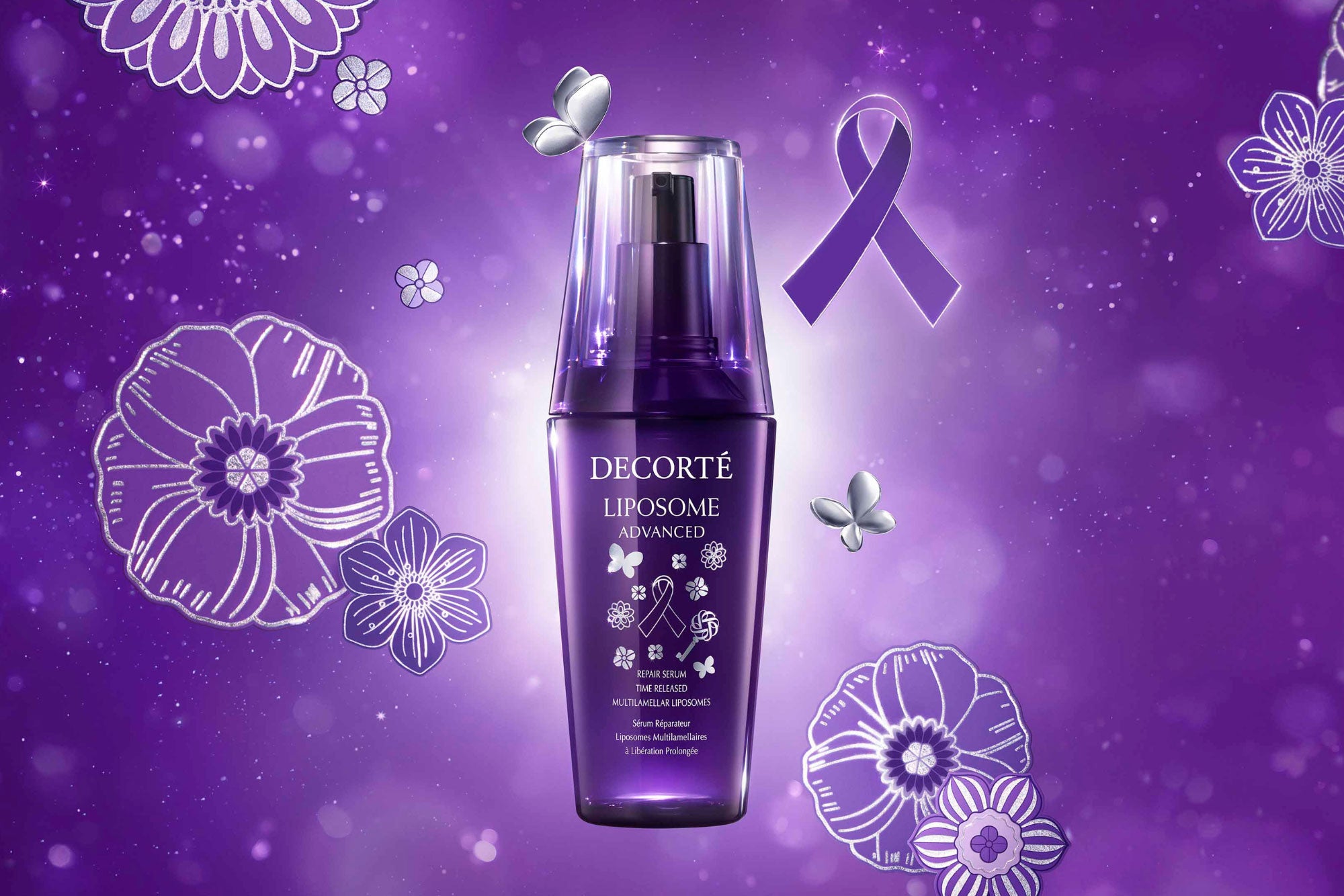 DECORTÉ LIPOSOME ADVANCED REPAIR SET Liposome Advanced Repair Serum Purple Ribbon Set